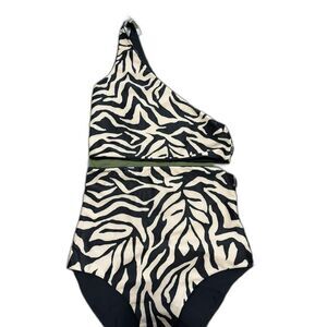 BAIIA Swimsuit Women's Size 12/14 Black Reversible Tulum Print Bikini NWT